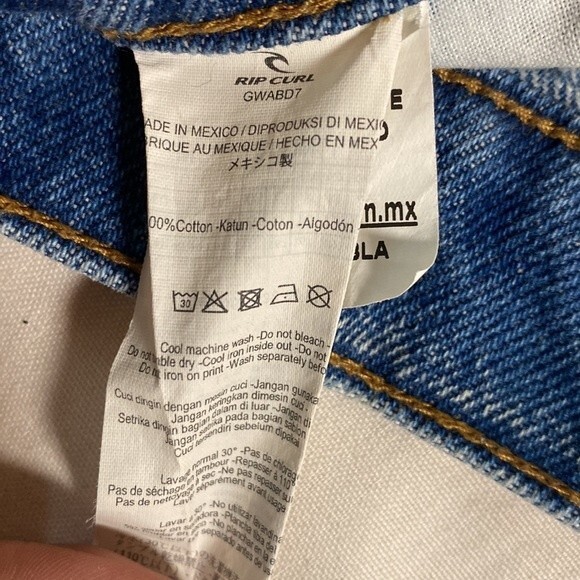 Rip curl fly button up distressed 5 juniors denim summer shorts high rise surf - Picture 9 of 9